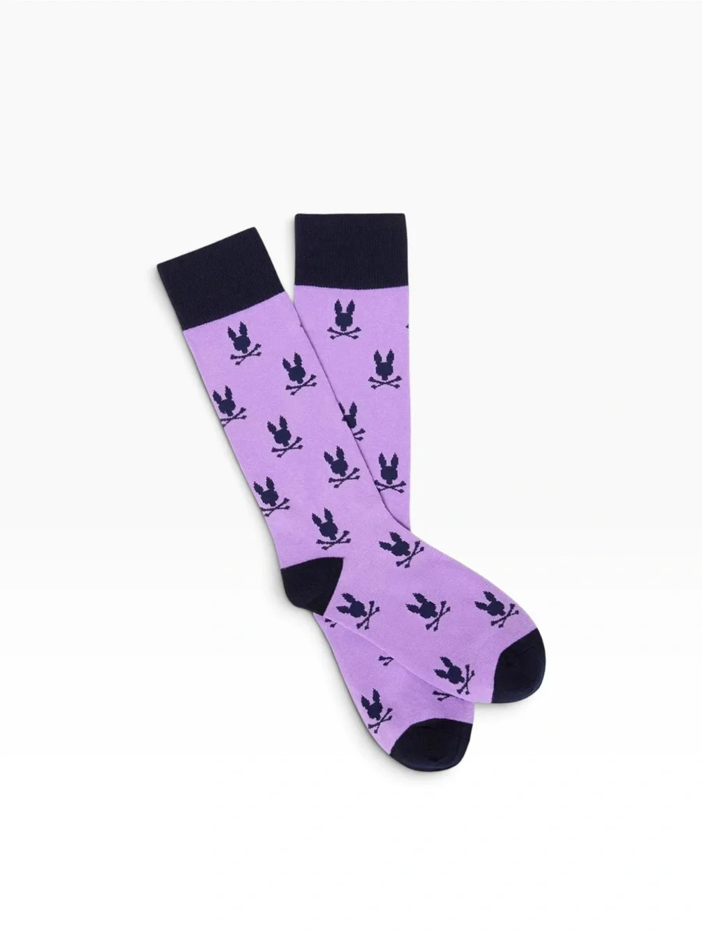 Psycho Bunny Men’s 2 pair Repeating Logo Pima Cotton Blend Socks purple blue NWT